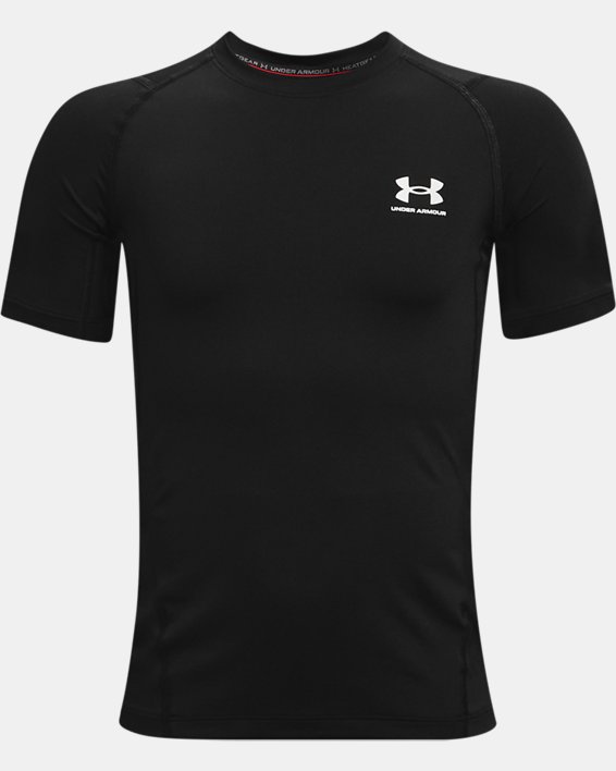 T-shirt à manches courtes HeatGear® Armour pour garçon, Black, pdpMainDesktop image number 0